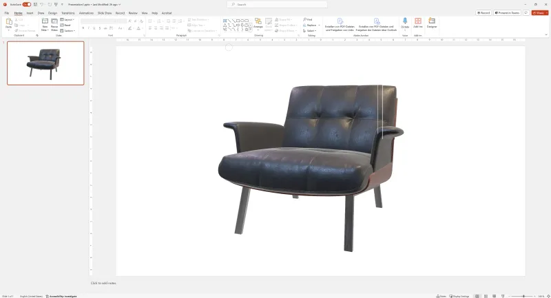 Insert 3D model to PowerPoint
