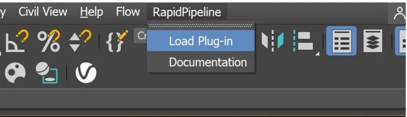 Screenshot of Load Plugin in the menu bar