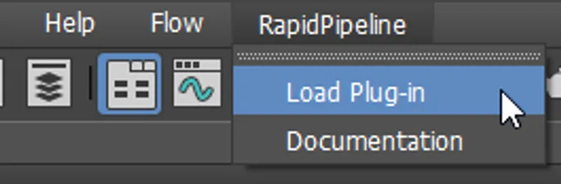 RapidPipeline menu button