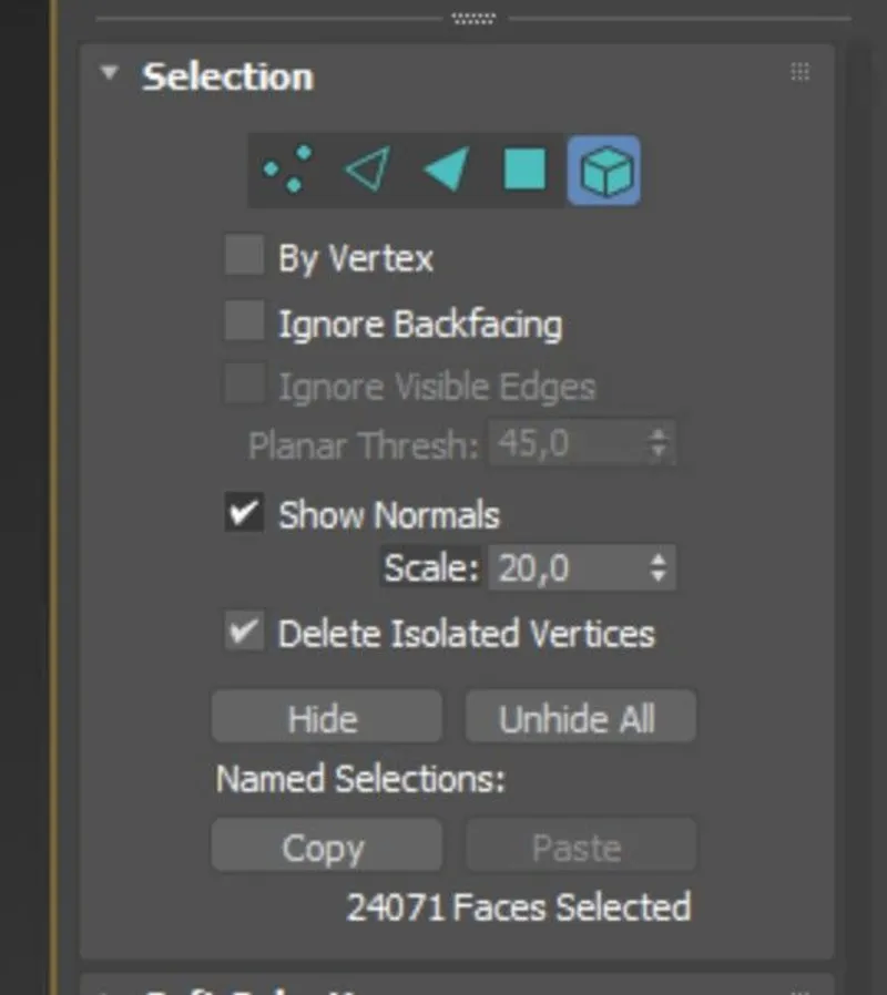 Screenshot of the input model