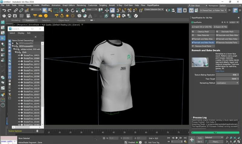 Screenshot of the input model