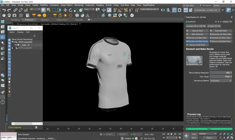 Screenshot of the input model