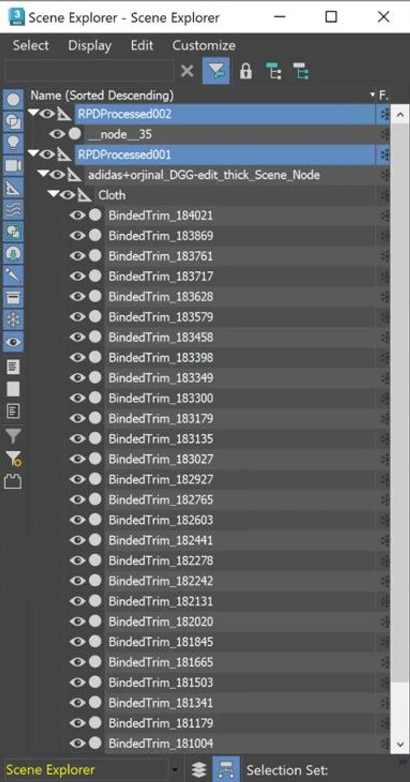 Screenshot of the input model
