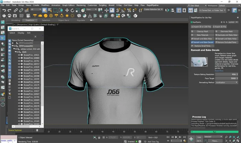 Screenshot of the input model