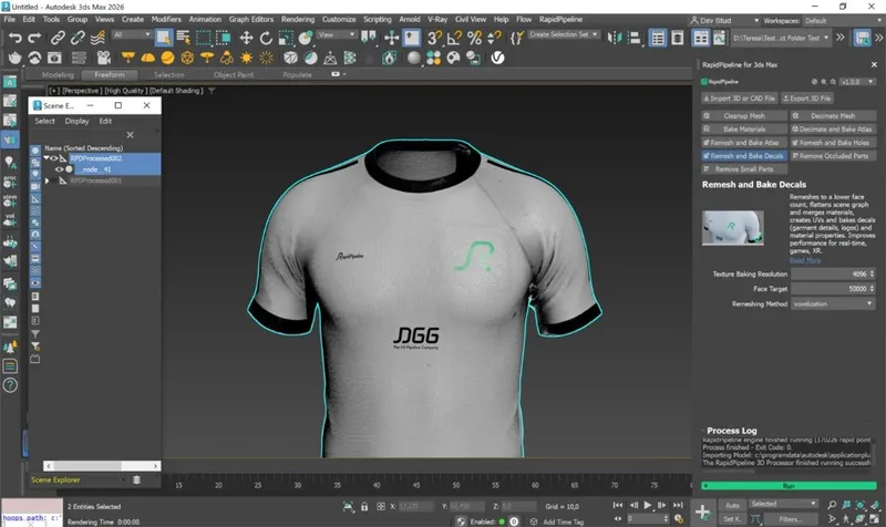 Screenshot of the input model