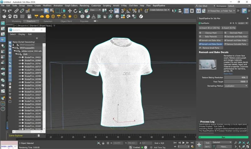 Screenshot of the input model