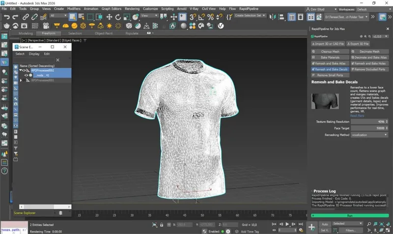 Screenshot of the input model