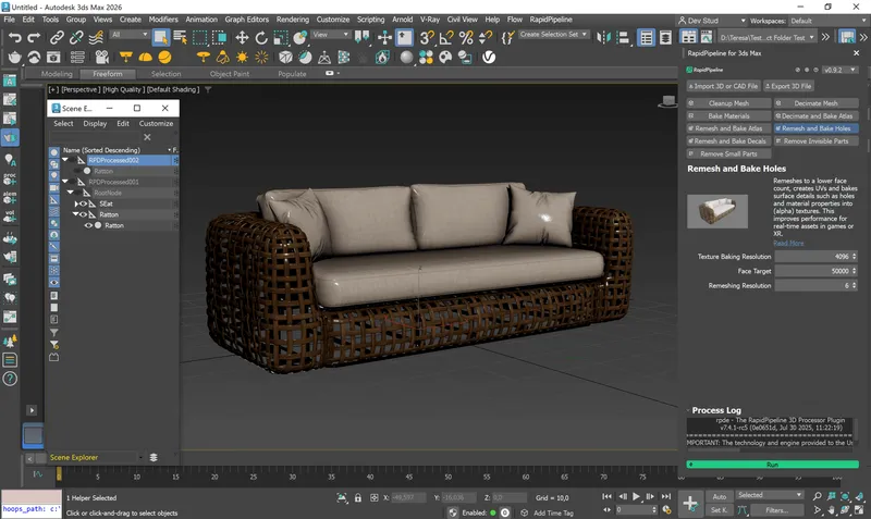 Screenshot of 3ds Max Add-On with the 