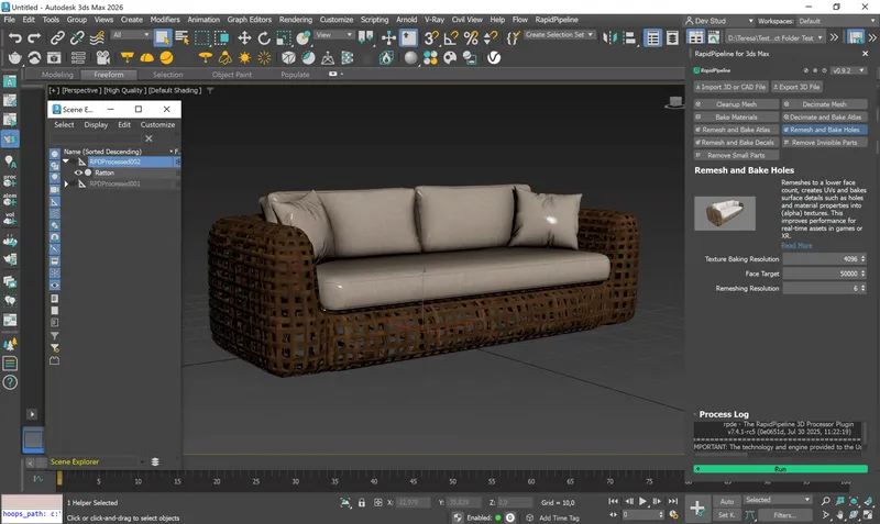Screenshot of 3ds Max Add-On with the 