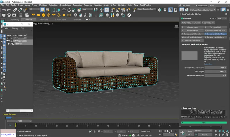 Screenshot of 3ds Max Add-On with the 