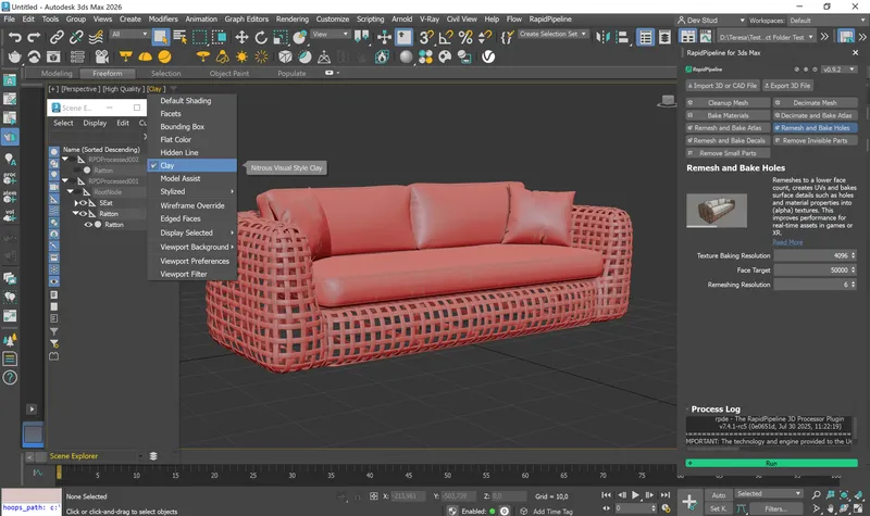 Screenshot of 3ds Max Add-On with the 