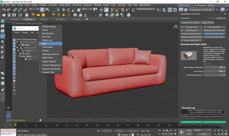 Screenshot of 3ds Max Add-On with the 