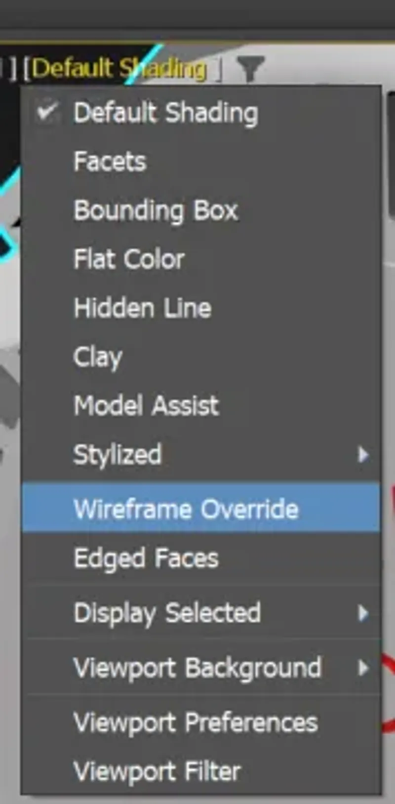 Screenshot of the input model