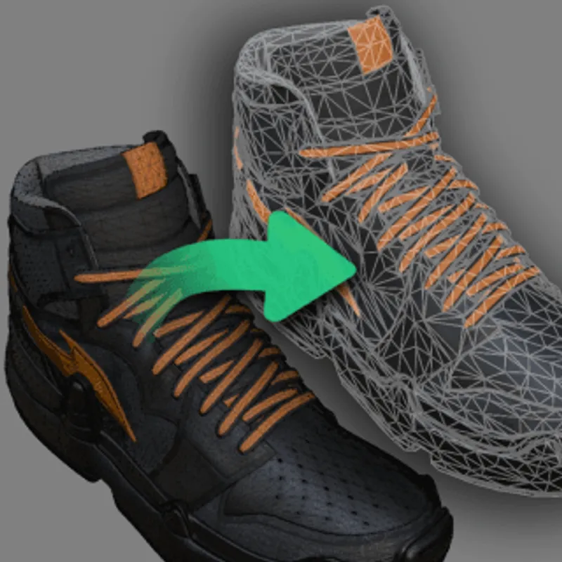 Screenshot of the plugin with the Decimate Mesh button active