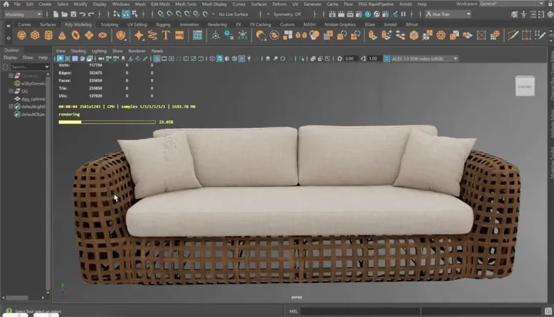 Screenshot of Maya Add-On with the 