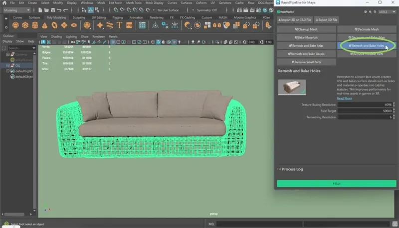 Screenshot of the input model