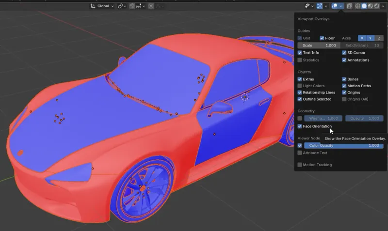 Screenshot of the input model