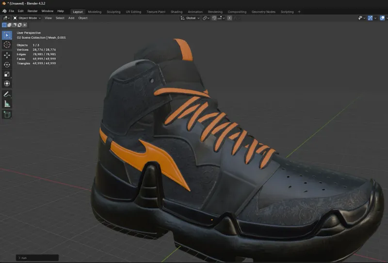 Screenshot of the output model
