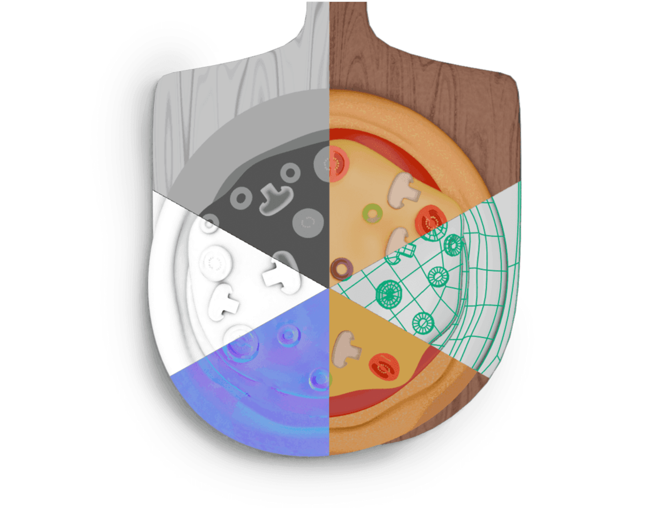 pizza with render elements