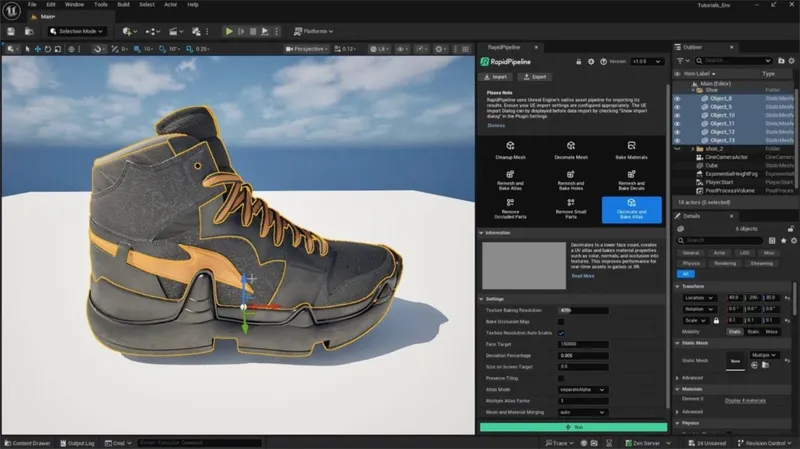 Screenshot of the input model