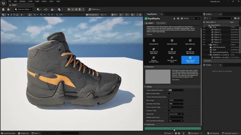 Screenshot of the input model