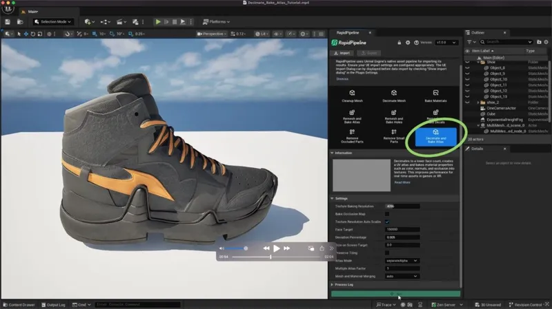 Screenshot of the input model