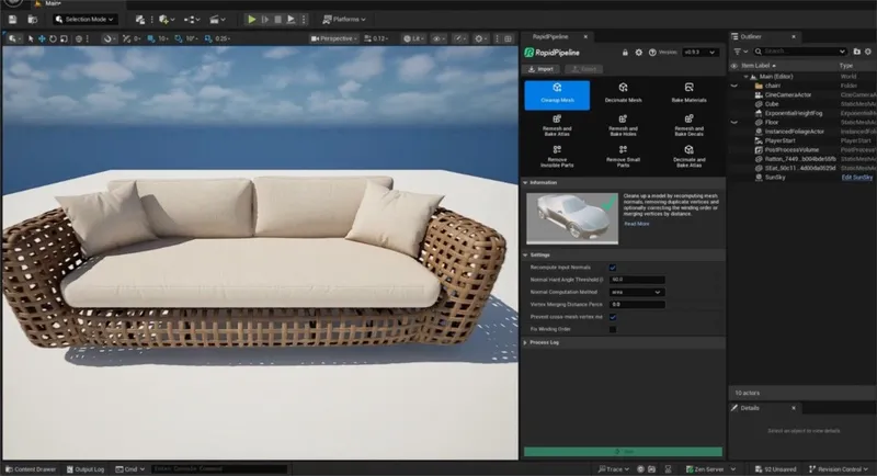 Screenshot of Unreal Engine Add-On with the