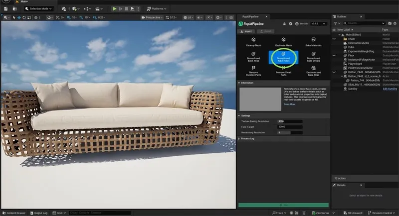 Screenshot of the input model