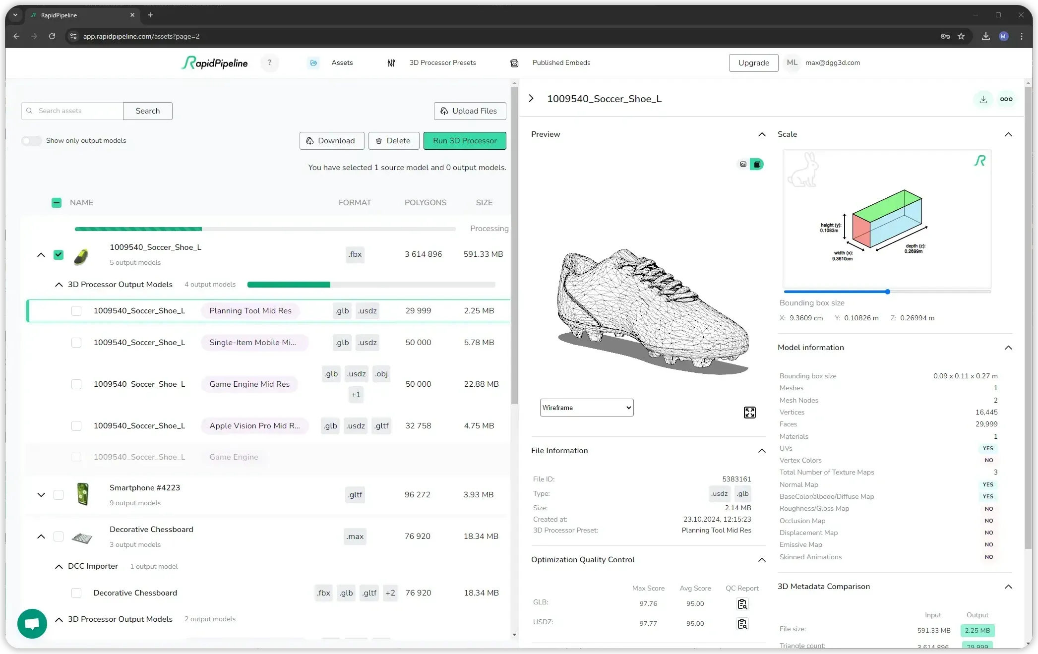 a soccer shoe product twin shown in rapidpipeline