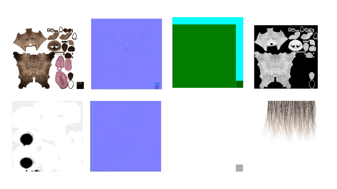 maps layout for a brown bear model