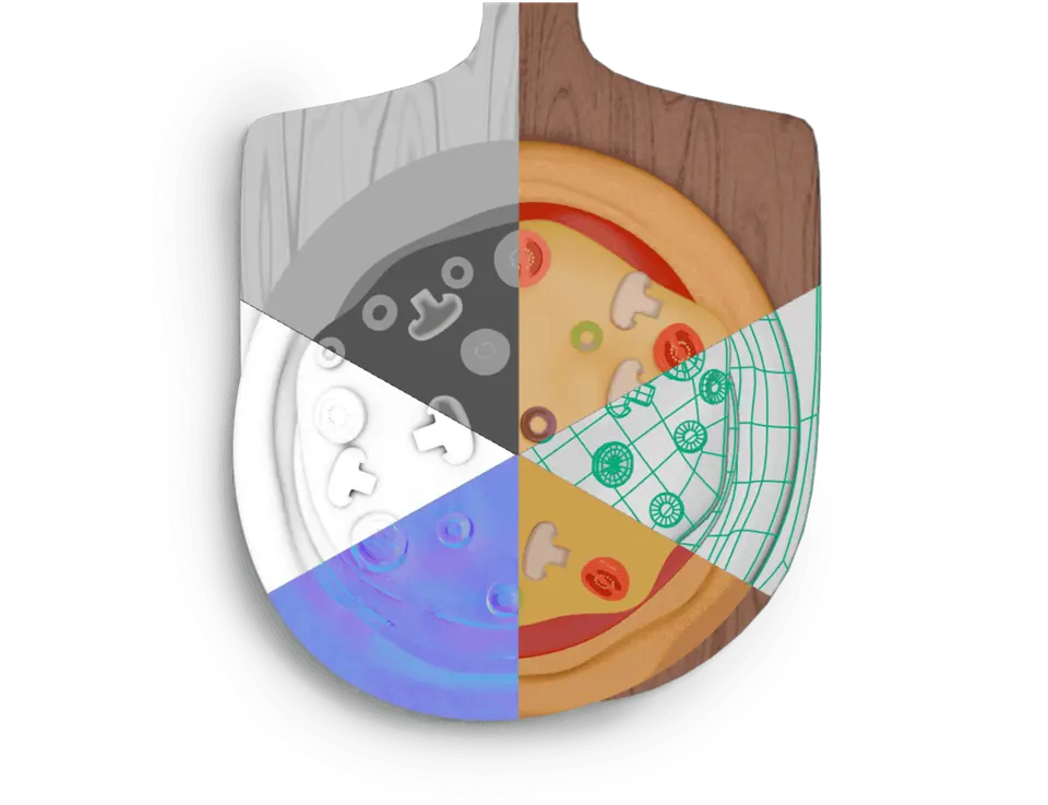 pizza with render elements