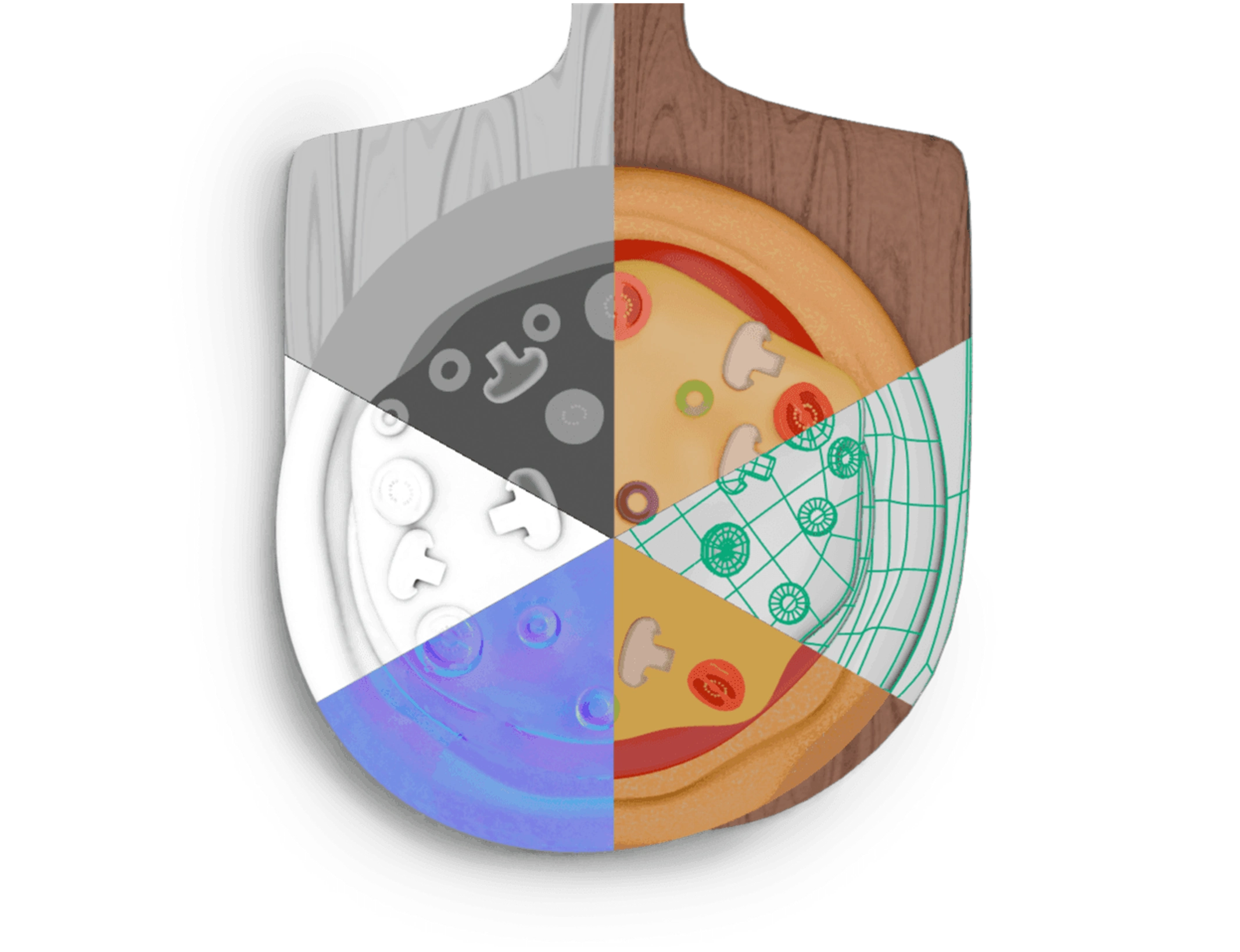 pizza with render elements